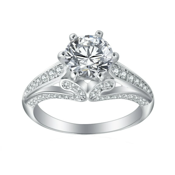 Babs Solitaire Engagement Ring Cubic Zirconia Women Wedding Ginger Lyne Collection