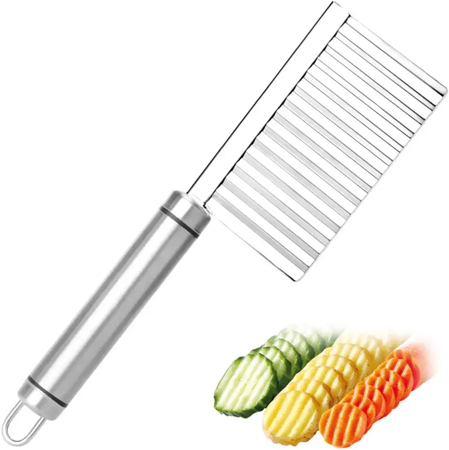 1pc Stainless Steel Potato Slicer, Wavy & Jagged Potato Cutting Knife For  Home Kitchen And Restaurant