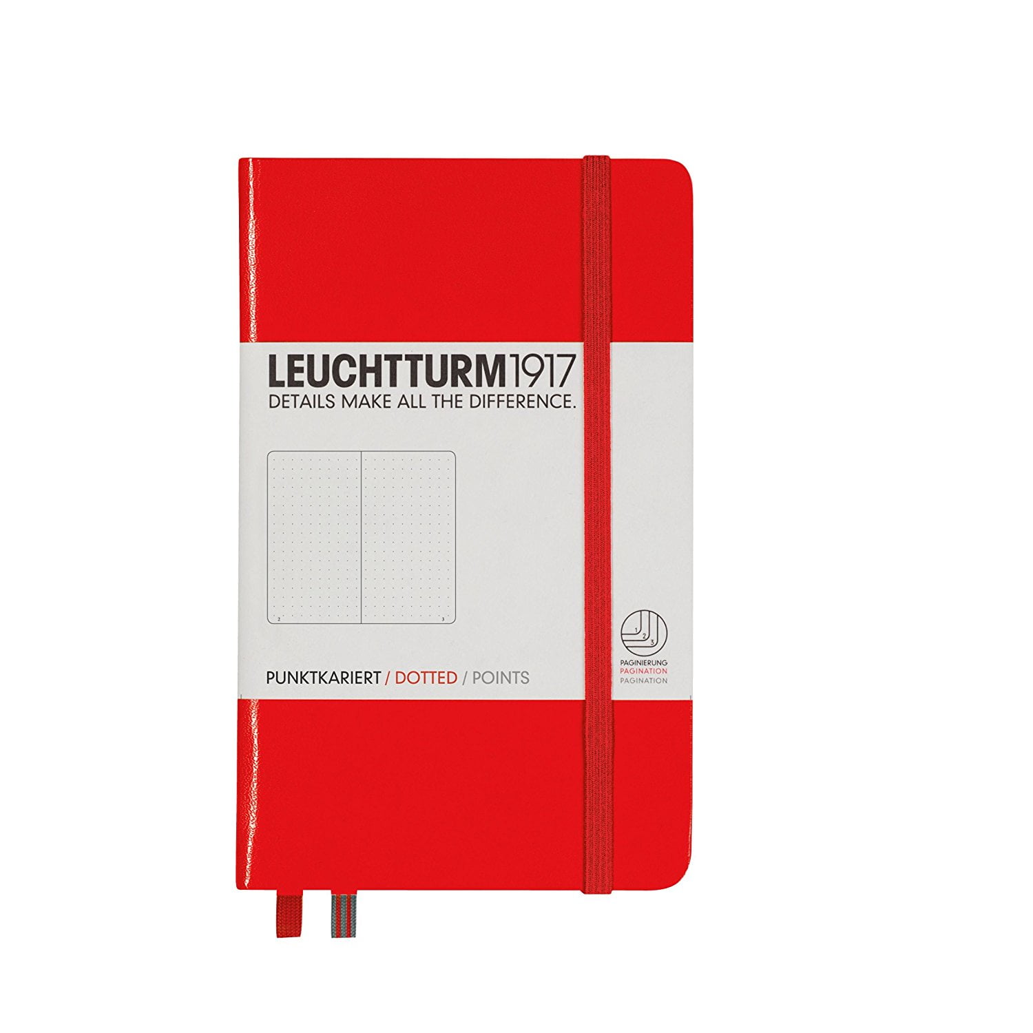 Leuchtturm Pocket Size A6 Hardcover Notebook Squared Pages Red