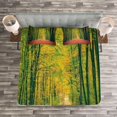 thumbnail image 3 of Ambesonne Fall Quilted Bedspread Set 3 Pcs, Warm Autumn Dramatic Road, King Size, Green, 3 of 3