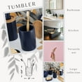 thumbnail image 4 of Modern Matte Navy Blue Bathroom Tumbler, Minimalist Design Toothbrush Holder, Versatile Home Organizer, 4 of 6