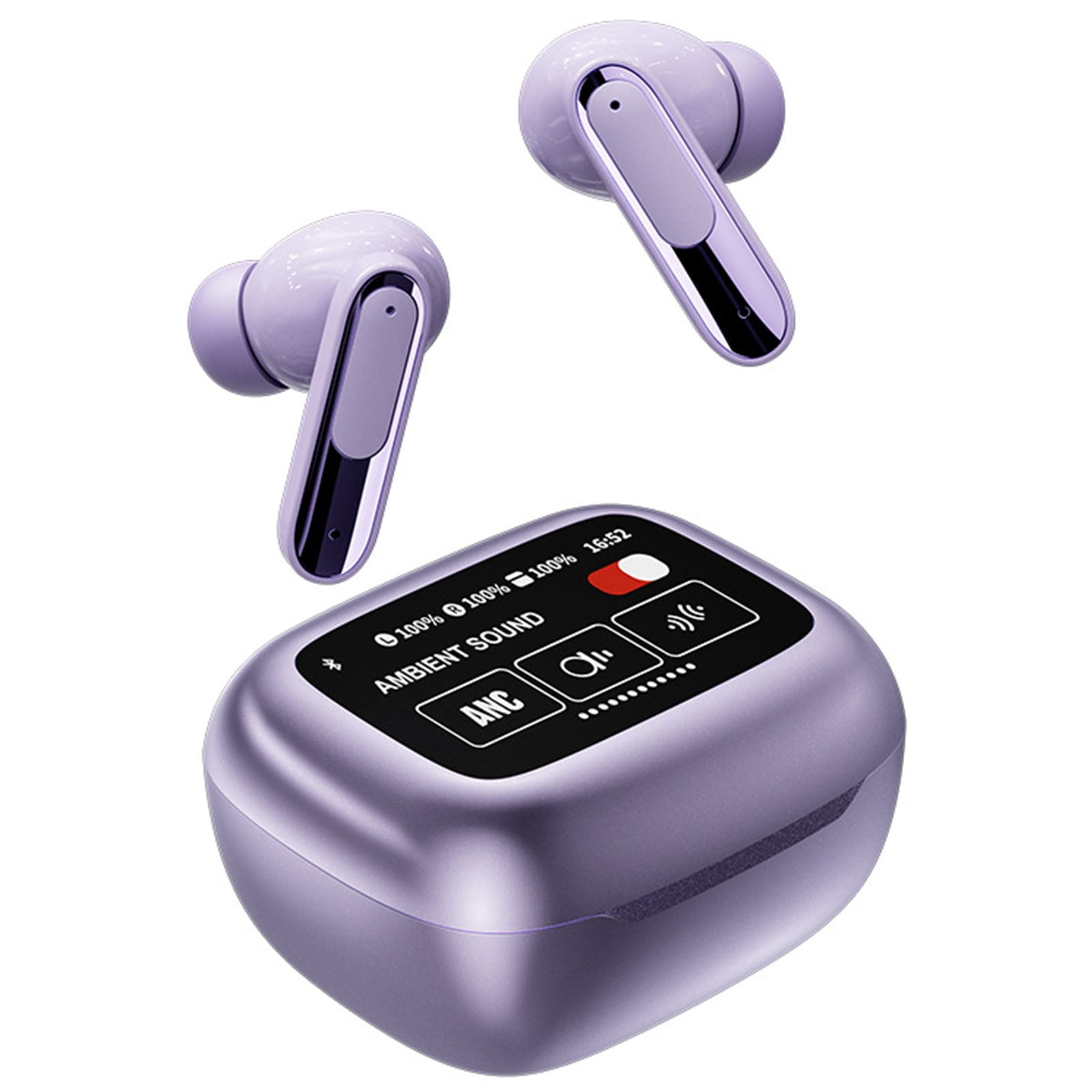 Wireless Earbuds, Bluetooth 5.3 in Ear Buds Light-Weight Headphones with Deep Bass Sound,48 Hours Playtime Headset,Clear Calls Earphones with Mics for Sports Workout(Purple)