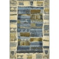 thumbnail image 6 of Unique Loom Glyph Indoor/Outdoor Modern Rug Blue/Beige 5' 3" x 8' Rectangle Textured Geometric Modern Flatweave Perfect For Patio Deck Garage Entryway, 6 of 6