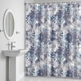 thumbnail image 5 of Blue White Floral Shower Curtain for Bathroom Decor, Watercolor Spring Blue White Wildflowers Leaves Plant Waterproof Fabric Shower Curtain, 36"x78" Set with 12 Hooks, 5 of 9