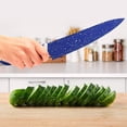 thumbnail image 2 of SET JUEGO DE 5 CUCHILLOS FILOSOS CARNE PAN CALIDAD azul 1, 2 of 5