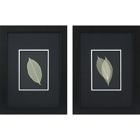 Skeleton Leaves on Black Framed Art, Set of 2 - Walmart.com