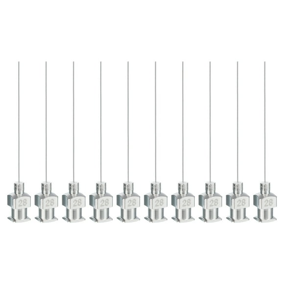 Uxcell 10 Pcs 28G 1.5 Inch Blunt Tip Dispensing Needle with Lure Lock for Refilling Liquid Inks Adhesives