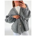 thumbnail image 2 of SUNSIOM Women's Chunky Knit Sweater Long Lantern Sleeve Open Front Solid Color Cardigan Fall Coat, 2 of 6