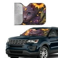 thumbnail image 2 of Yiaed Sunshine Cute Cat Sunflower Print Car Windshield Sunshade Front Auto Car Front Window Sun Shade Foldable Sun Visor Shield Cover Auto Accessories for Sedan SUV Truck-Medium, 2 of 5