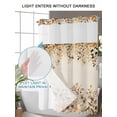 thumbnail image 4 of No Hook Cloth Fabric Shower Curtain with Snap in Liner, Flowers Leaves Waterproof Shower Curtains Set with See Through Top Window, Fall Watercolor Farmhouse Floral Plants Bath Curtains Shower 72"x96", 4 of 6