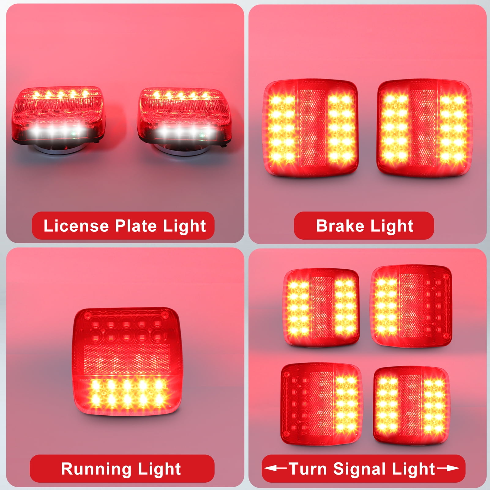 Wireless Trailer Lights, Magnetic Trailer Light For Towing, Portable Rechargeable LED Tow Lights Kit For Trucks, Boat, RV