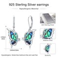 thumbnail image 6 of Midir&Etain Butterfly Leverback Earrings for Women 925 Sterling Sliver Butterfly Dangle Drop Earrings with Abalone Butterfly Jewelry Birthday Gifts, 6 of 14