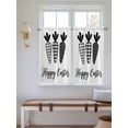thumbnail image 2 of Happy Easter Bathroom Window Curtain, Spring Carrots Country Black and White Plaid Light Filtering Coffee Kitchen Curtains, Bedroom Living Room Curtains 2 Panel 84"x54", 2 of 6