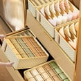thumbnail image 4 of Hovmgk Underwear Storage Box, Sock Organizer, Drawer-Style Bin, Beige Segmented Foldable, Closet Supplies, Small Garment Classification for Women, Dorm Residents, 4 of 6