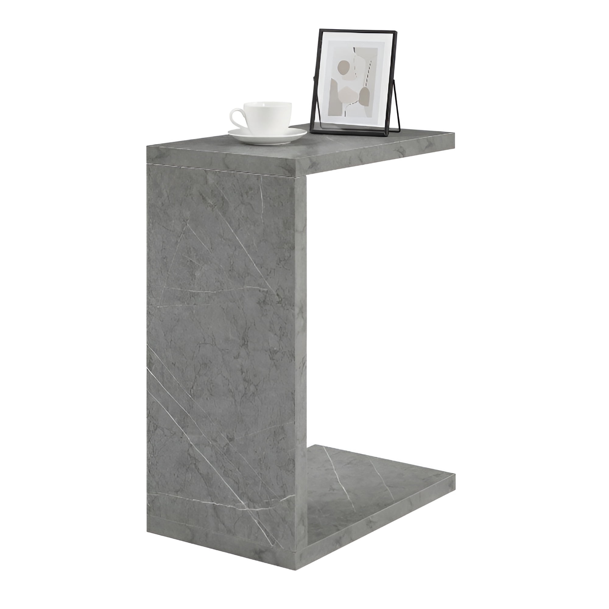 Convenience Concepts Northfield Admiral C End Table, Gray Faux Marble