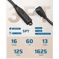 thumbnail image 2 of Cable de extensión DEWENWILS de 3 salidas, 3 pies, 16/3 AWG para interiores, negro, paquete de 2, 2 of 7