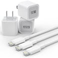 thumbnail image 1 of iPhone Charger Cable,PLmuzsz 3Pack Data Sync Charging Cords with 3Pack USB Wall Charger Travel Plug Adapter Compatible iPhone 12 Pro/11 Pro/Xs/XR/X/8/8Plus and More, 1 of 1