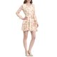 thumbnail image 1 of Vestido floral de manga larga con cintura elástica y dobladillo con volantes INSPIRE CHIC para mujer, con cinturón, XL, blanco, 1 of 6