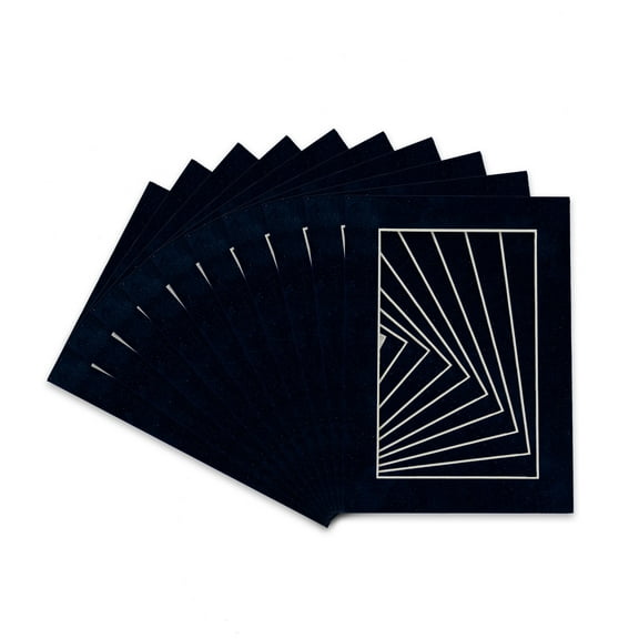 Torrent Suede Acid Free 8.5x11 Picture Frame Mats with White Core Bevel Cut for 5x7 Pictures - Fits