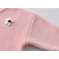 thumbnail image 3 of SGMVNU Toddler Girls Sweaters for Fall and Winter - Cute Bow Crew Neck Long Sleeve Drop Shoulder Loose Knit Pullover Tops for Girls, Toddler Baby Fall Clothes(y1202_3-Pink, Size 9-12 Months), 3 of 7