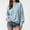 25# Sky Blue, variant on Long Sleeve Sweaters for Women Crewneck Casual Knitted Sweater Waffle Mock Neck Fall Winter Pullover Top