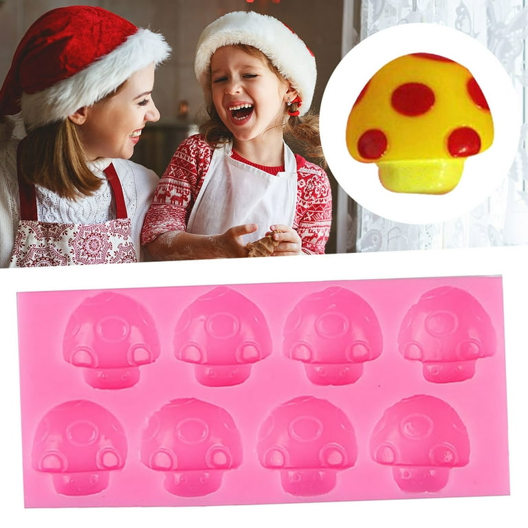 LBECLEY Candy Melts and Cake Tool Mushroom Shape Decoration Silicone Tool  Creative Fondant Cartoon Fairy Tale Gumdrop Molds Silicone Pink One Size 