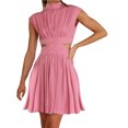 thumbnail image 1 of B91xZ Robes Printemps Été Femmes Décontractées Col en V Sans Manches Invité de Mariage Vacances Plage Longue Robe, Rouge L, 1 of 5