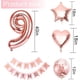 thumbnail image 3 of Decoración de cumpleaños niña 9 años suyoo globo de confeti de oro rosa, 3 of 5