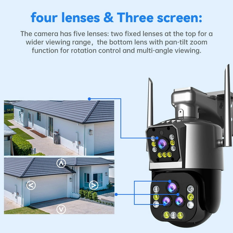 16MP 20x Zoom Outdoor Wifi Surveillance Camera,Ai Auto Tracking,Color Night  Vision Lens PTZ IPC360 CCTV Camera Connect Phone