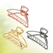 OUNONA 3pcs Metal Hair Claw Clips for Women Decorative Hair Clip in Black for Hair Holding