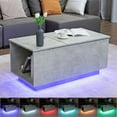 thumbnail image 6 of Hommpa LED Coffee Table with USB Ports and Outlets Lift Top Coffee Tables with Storage High Gloss Gray Rectangular Modern Center Table for Living Dining Room, 6 of 13