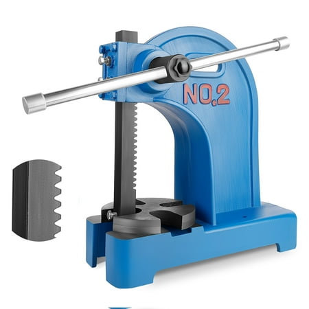 

Manual Arbor Press 2 Ton Cast Iron Heavy-duty Desktop Press Maximum Height 8.5 Inch Lever Press for Riveting Punching Bending Blue