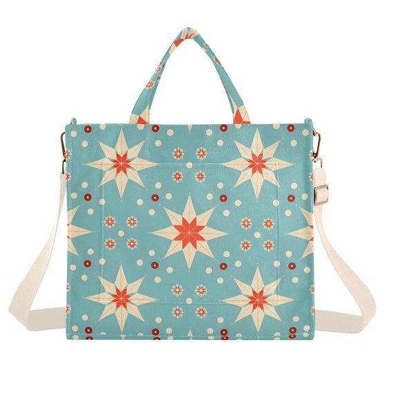 Floral Flowers Blue Corduroy Tote Bag Handbag Large Messenger Bag Shoulder Crossbody Zipper Bag Purse