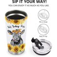 thumbnail image 4 of Sunflower Cow Tumbler Cows Lover Gifts for Women, 20oz Thermos Travel Cup Insulated Coffee Mug, Birthday Christmas Mother''s Day, Valentine Gift for Mom, Friend, Girls, Farmer Life Lover, 4 of 6