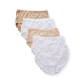 thumbnail image 2 of Hanes Ultimate® Comfort Cotton Women's Brief Panties 5-Pack Nude Dot White 6, 2 of 5