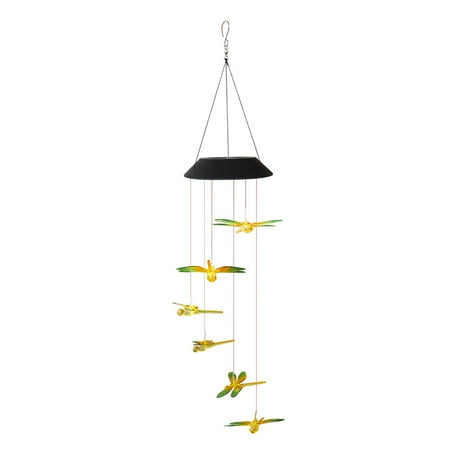 

Dragonfly Solar LED Color Changing Wind Chime Lamp Garden Pendant Light (A)