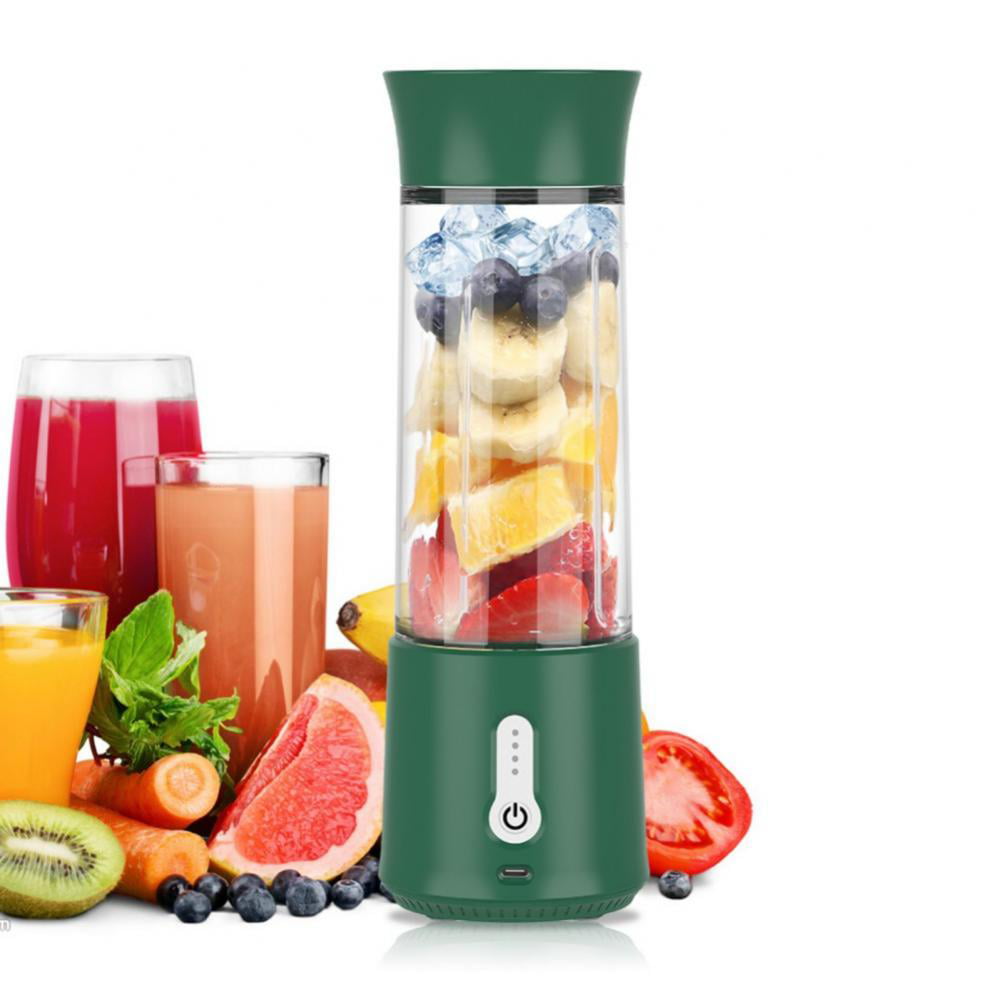 Portable Blender Magnetic sensor and 2000mAh USB Rechargeable Batteries Blue Perfect Smoothie Blender Cup for Personal Use Fruit Juicer Cup,13oz Mixing Machine with Six Blades in 3D 