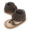 thumbnail image 5 of Aojekbee Baby Girl Thong Tassel Sandals Breathable Soft Rubber Sole Non-Slip Open Toe Shoes Newborn Infant Toddler Shoes for Summer, 5 of 10