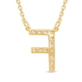 thumbnail image 6 of 1/5 Carat Round Cut Lab Created Moissanite Diamond Initial Letter "F" Pendant Necklace In 14K Yellow Gold Over Sterling Silver Along With 18" Chain (G-H Color, VVS1 Clarity, 0.20 Cttw), 6 of 8