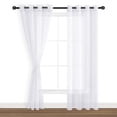 thumbnail image 3 of Hiasan White Sheer Curtains 84 inch Long with Grommet-Light Filtering Contemporary Window Drapes with Tie-backs for Living Room, Bedroom, 52" x 84", 2 Panels Set, 3 of 10