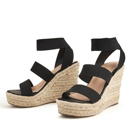 

Summer Savings Clearance 2022! Tagold Sandals for Womens Dressy Summer Sandals Womens Women Shoes Casual Peep Toe Wedges Super High Heels Fashion Elastic Lace-up Sandals