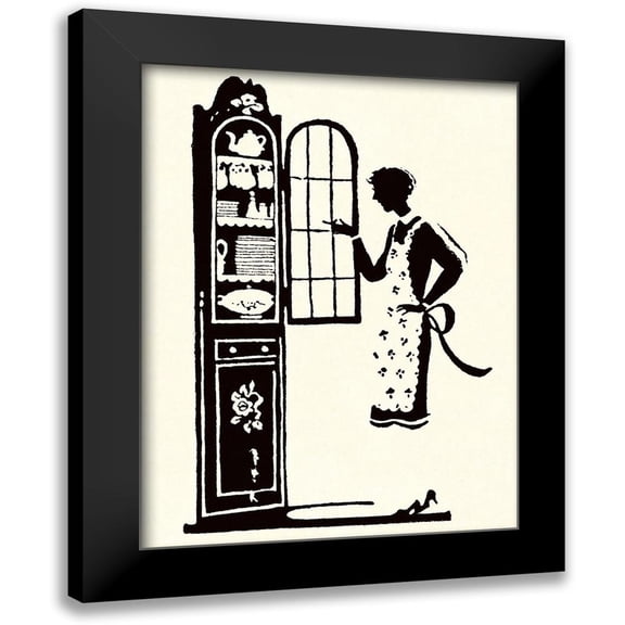 Parrish, Maxfield 12x14 Black Modern Framed Museum Art Print Titled - At the Vitrine