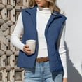 thumbnail image 6 of Moxiu Women's Quilted Vest Stand Collar Lightweight Zip Padded Gilet Sleeveless Puffer Down Vests Winter Warm with Zipper Pockets Blue,XXL, 6 of 9