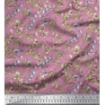 thumbnail image 1 of Soimoi Purple Moss Georgette Fabric Bell Flower & Clover Leaves Print Fabric by Yard 42 Inch Wide, 1 of 3