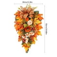 thumbnail image 3 of geerera Artificial Fall Swag, Thanksgiving Teardrop Wreath with Maple Leaves & Berries, 19.7" Front Door Decor, Autumn Floral Arrangement for Home & Wall, 3 of 4