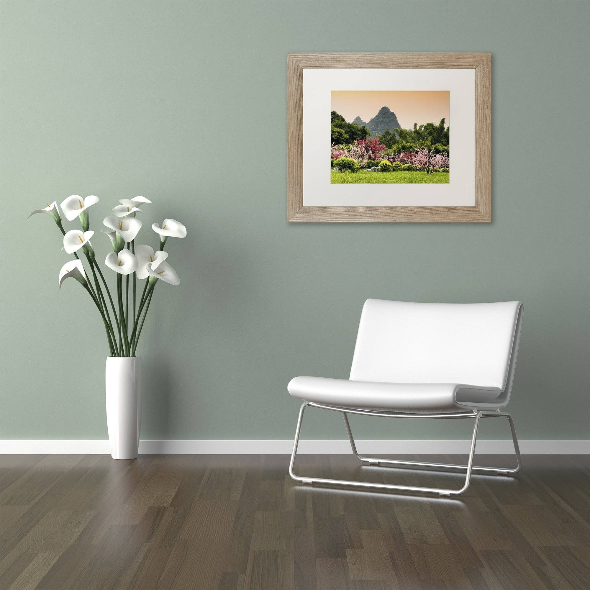 Trademark Fine Art "Wild Flowers" Canvas Art by Philippe Hugonnard, White Matte, Birch Frame