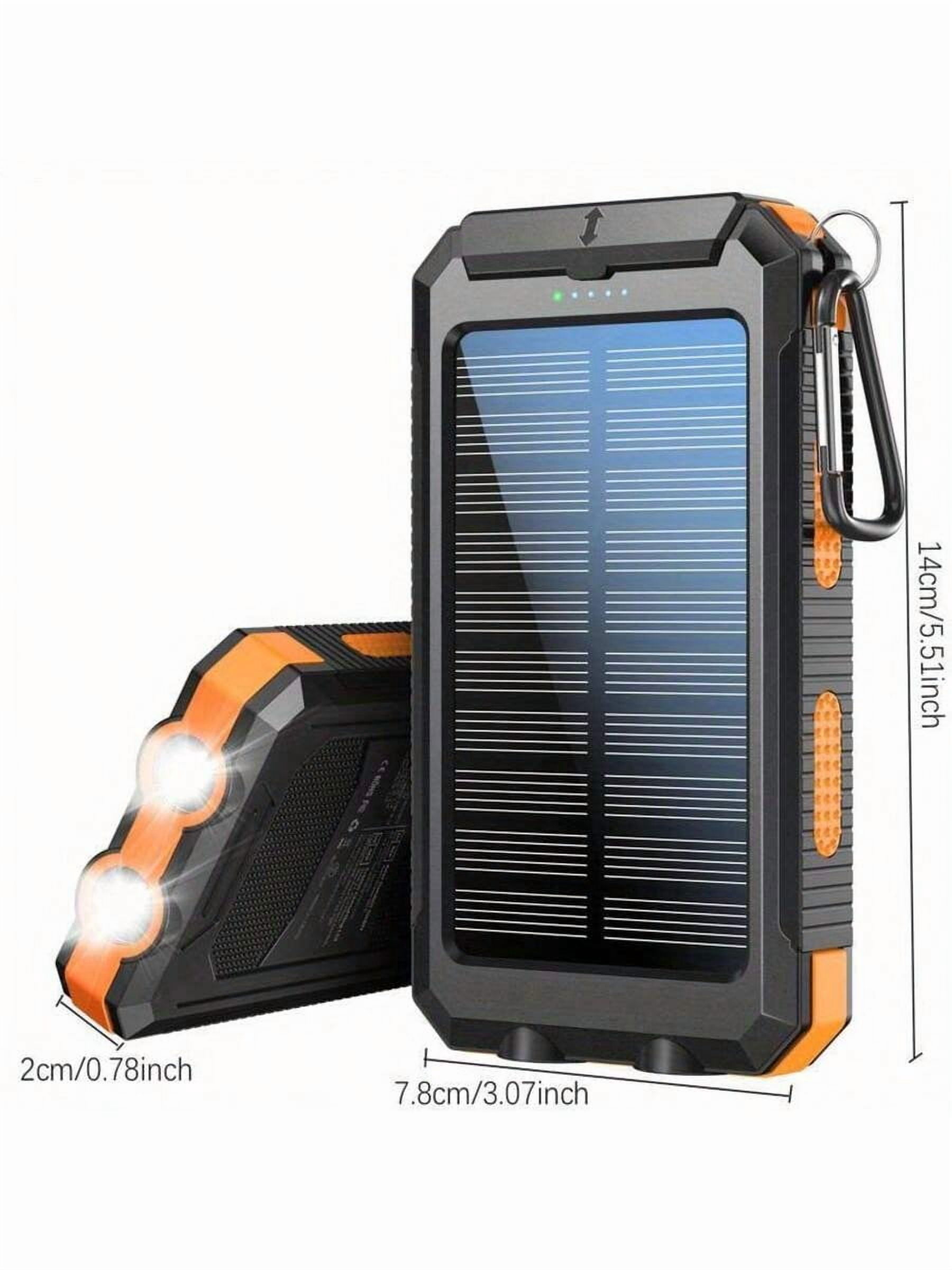 10000mAh Solar Charger Power Bank - Portable Solar Panel Charger with QC3.0 Dual USB - For Phones & Devices, Travel/Camping - LED Flashlight, Great Festival Gift