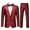 Red, variant on Cloudstyle Men's Jacquard Relaxed Fit Single-Breasted Suit Set, One-Button Back Vent Design, Wrinkle-Resistant Formal & Casual Wear