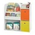 thumbnail image 2 of SoBuy KMB37-W, Children Kids Bookcase Book Shelf Storage Display Rack Organizer Holder with Fabric Drawers, 2 of 7