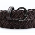 thumbnail image 4 of Women's Belts Leather Belts Woven Leather Belts Belt with Metal Buckle, Gift for Women , 105x1.5cm, 4 of 4